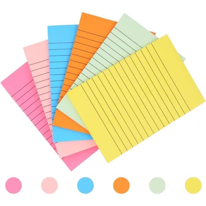 6 Blocs-notes Autocollants Chats + 20 Trombones Kawaii - 180 Feuilles, Marque-pages Mignons Pour École/Bureau
