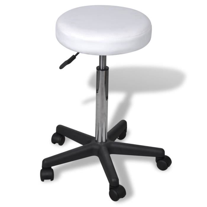 Tabouret de bureau ergonomique STAR®7592 - Blanc - Hauteur réglable - Charge max 110 kg