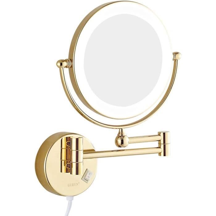 Bureau de meuble-lavabo avec miroir et lumières, meuble-lavabo de