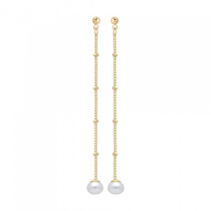 Boucles D'oreilles Pendantes Feuilles Plaqué Or 750/000 - Garantie 10 Ans, Neuf Avec étiquettes