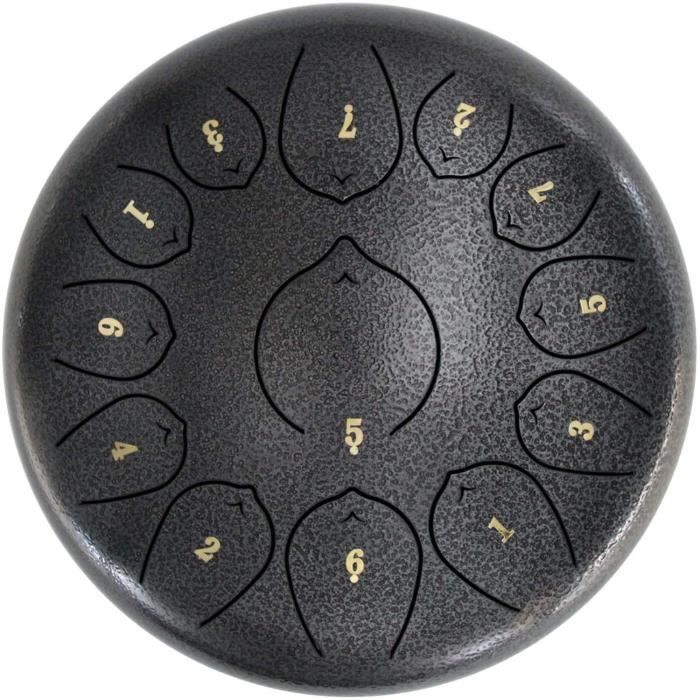 Tambour à Langue En Acier 8 Tons – Parfait Pour Initier Les Enfants à La Musique (14 Cm, Avec Sac)