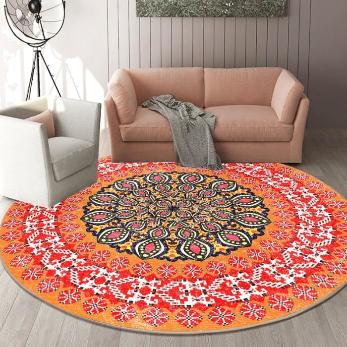 Coussin rond à motifs blanc - Coussin ethnique - Finca Home