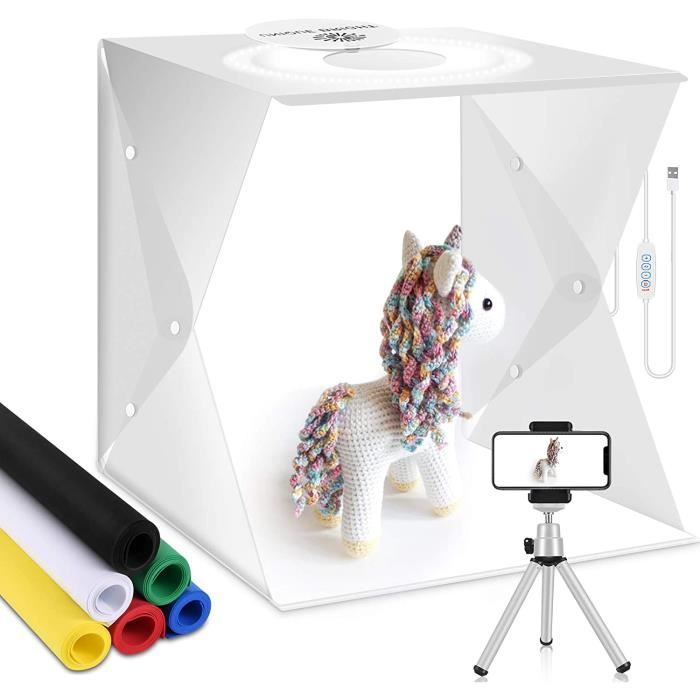 censhaorme Portable Pliant Lightbox Photographie Studio Softbox LED Lumière Douce Boîte Kit Tente pour Appareil Photo arrière-Plan 
