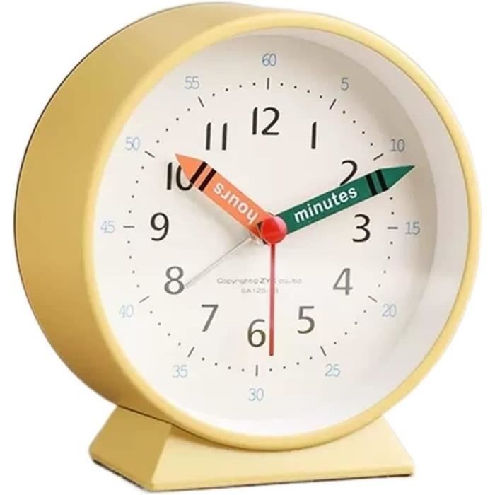 Réveil Analogique JALL 10cm - Silencieux - Veilleuse - Pile AA - Vert