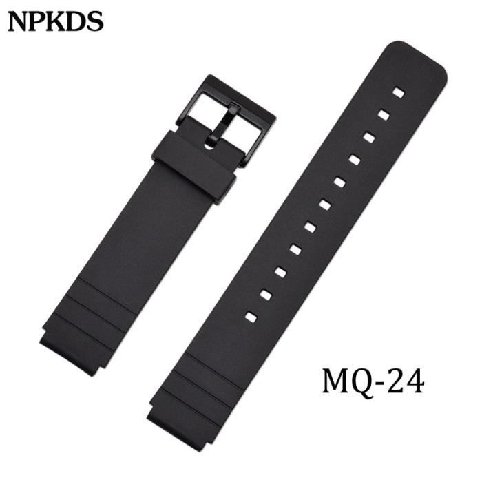 Lot De 8 Boucles De Rechange En Silicone Pour Bracelet De Montre - Noir - Taille 24 Mm