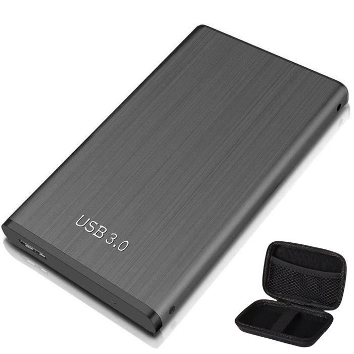 Disque dur externe portable de 2 To Mac 2 To, argent/é ordinateur portable et Smart TV Disque dur externe ultra fin USB 3.0 pour PC