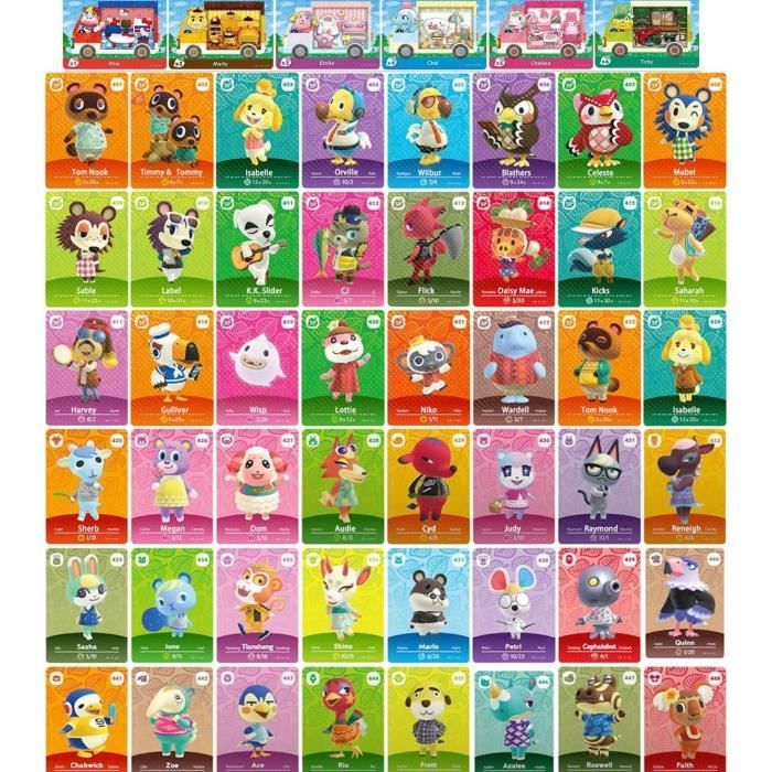 Cartes Amiibo Nintendo Animal Crossing - Série 5 - Lot de 6 cartes  [Accessoire Nintendo] 