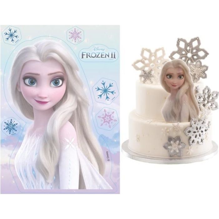 Déco Comestible La Reine Des Neiges Pour Gâteau - Feuille Azyme 21x29.5 Cm, Neuf Sous Film