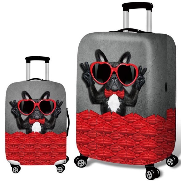 L - Ensemble d'accessoires de voyage motif bouledogue, housse de bagage, valise de Protection, housse anti-po