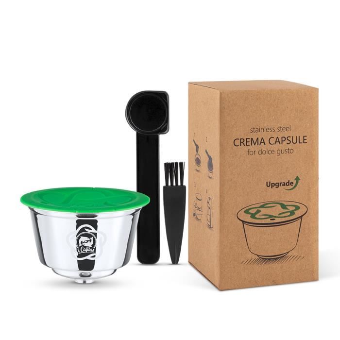 4 Capsules Café Réutilisables Pour Machine Bosch Tassimo - Acier Inoxydable Avec Bouchons Silicone 60-220ml