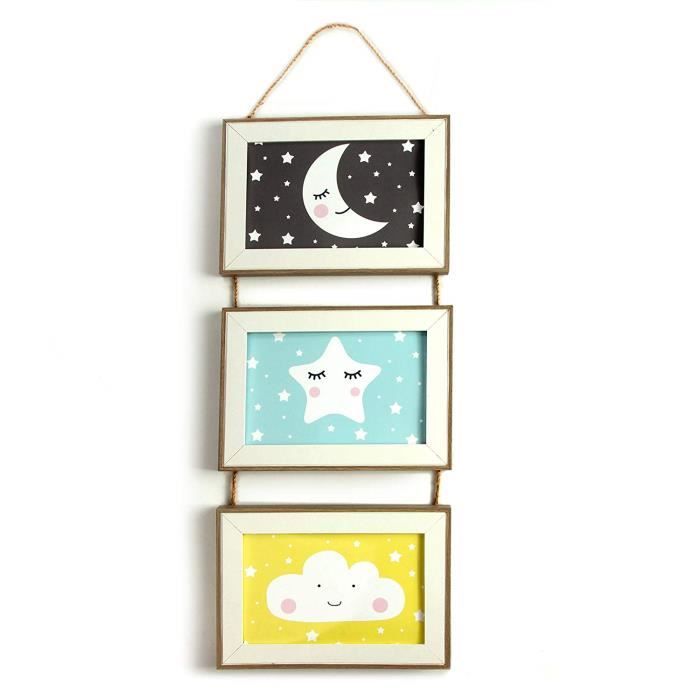 Empire Poster Decoratif Pour Chambre De Bebe Garcon Fille Encadre Et Pret A Accrocher Motif Lune Et Etoile De Nuage Cdiscount Maison