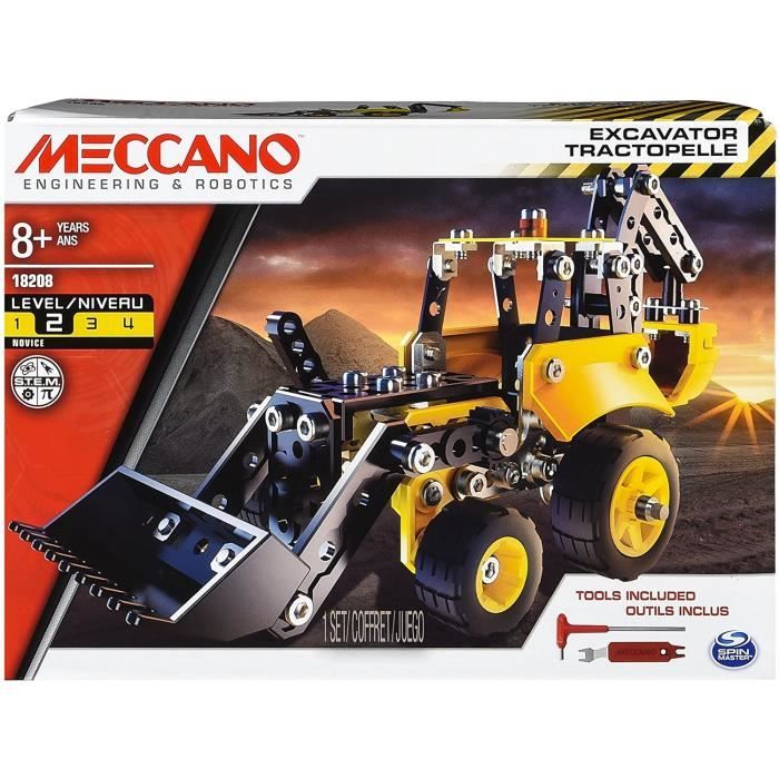 Jeu de Construction Meccano Tractopelle de Chantier 52250 Adulte Mixte 8 ans Cdiscount Jeux Jouets