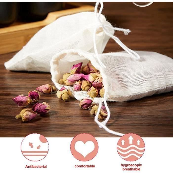 Sachets Filtres à Thé Vides (lot 100 à 5000) - Pour Thé En Vrac, Herbes, Infusions - Sans Allergènes