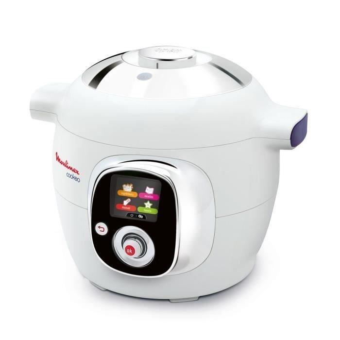 Moulinex Ce705100 Multicuiseur Cookeo Avec 50 Recettes Preprogrammees Et Couvercle De Conservation Blanc Cdiscount Electromenager
