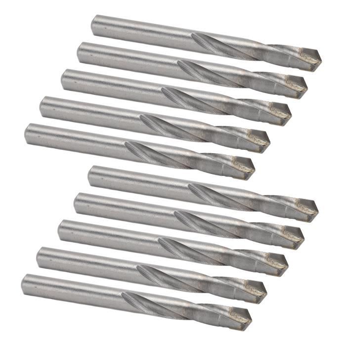 Lot De 10 Forets Hélicoïdaux HSS Double Extrémité Revêtus Titane - Diamètre 3.2 Mm, Longueur Totale 51.5 Mm - 5