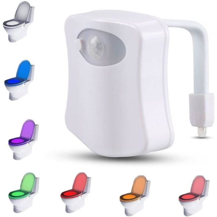 Veilleuse WC à Capteur De Mouvement - LED Changeante De Couleur - Pour Salle De Bain, Cadeau Rigolo