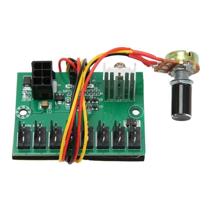 Contrôleur De Vitesse PWM Pour Ventilateurs DC - 2 Voies, 4 Fils, Compatible 12V/24V/48V, Carte Verte