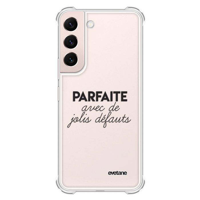 EVETANE  Coque souple renforc&eacute;e compatible Galaxy S22 5G - Mod&egrave;le : Parfaite Avec De Jolis D&eacute;fauts 