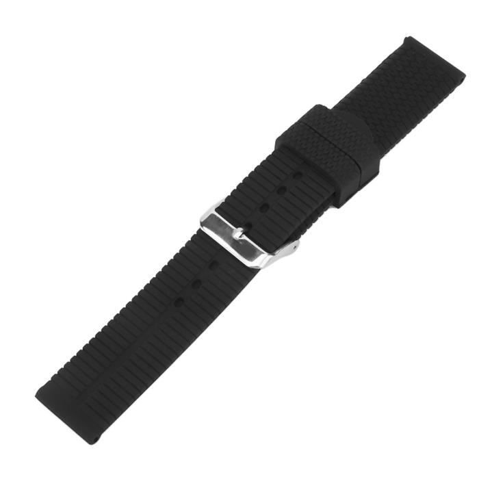 Bracelet De Montre En Silicone Noir ZRC - Largeur 20mm, Neuf Avec étiquettes
