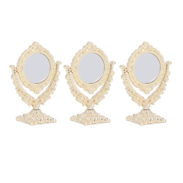 Miroirs portables Vintage de voyage, 1 pièce, Compact, de forme ovale, avec poignée pour le maquillage, la coiffure, à suspendre comme décoration / Outils de soins pour la peau