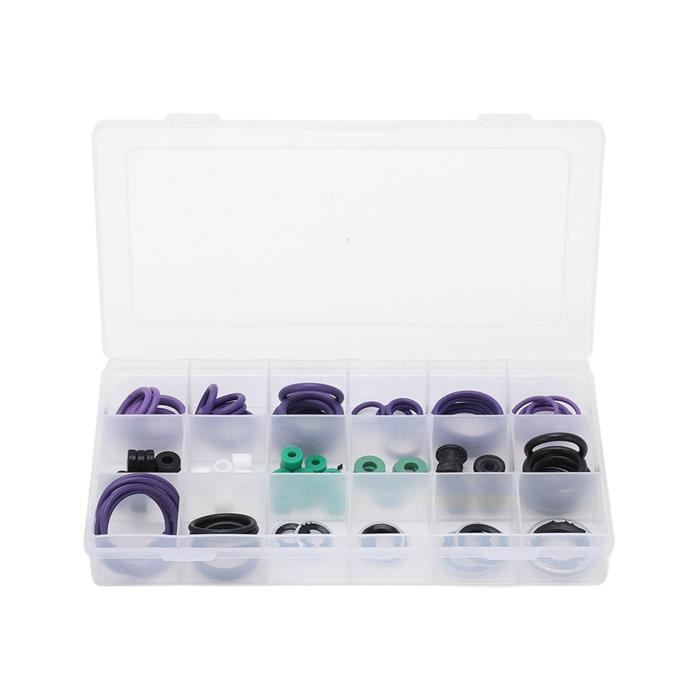 Kit 225PCS Joints Toriques Climatisation Voiture - 14 Tailles + Rondelles Pour Réparation AC