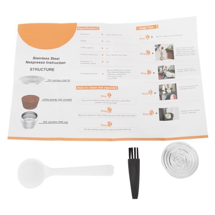 Milleplus-Capsule Café Réutilisable En Acier Inoxydable Pour Machine à