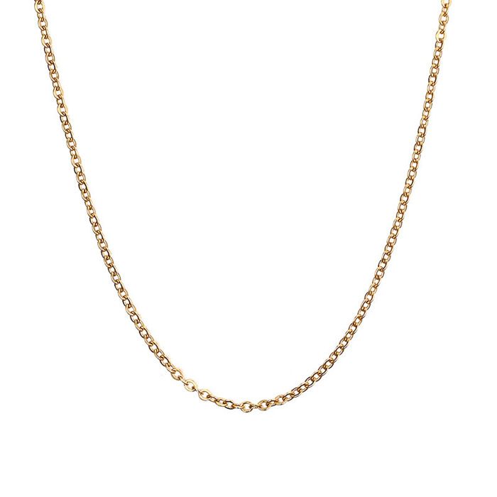 LCC® Chaine Plaqué Or maille Forcat largeur 1mm (45 cm)