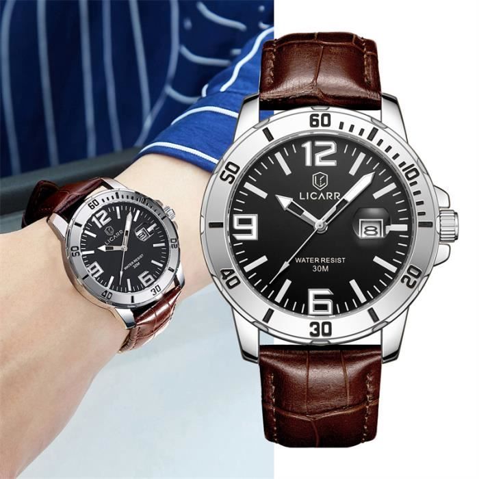 LINGYUE montres pour hommes marque de luxe mode bracelet cuir