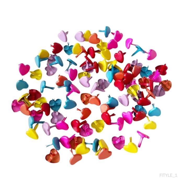 200 Attaches Parisiennes Miniatures Rondes - Mélange Laiton Et Argent, Pour Scrapbooking
