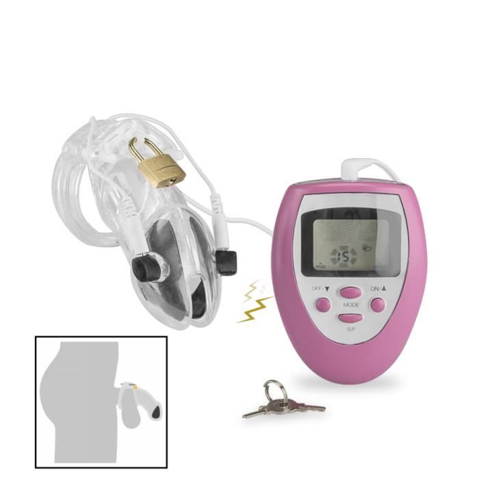 Cage De Chasteté électrique Avec électrostimulation - BDSM Soumission - Noir - Marque ElectroShock