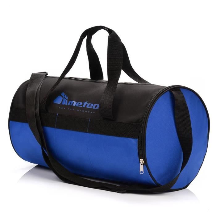 meteor Sac de Sport Fitness Rond SIGGY 25L Bleu Noir pour Femme Homme  Enfant Fille - Bag Sac Voyage Bagage Duffel Moderne Fitness