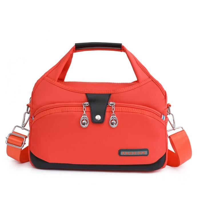 Sac à Main Femme Bandoulière en Oxford Imperméable Sacoche Voyage Fashion Multifonctionnel - Orange XH490