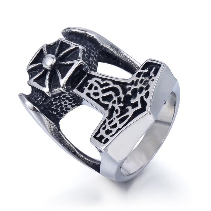 Retro Rock N Roll Bague D Hommes Garcons Croix Anneau De Marteau