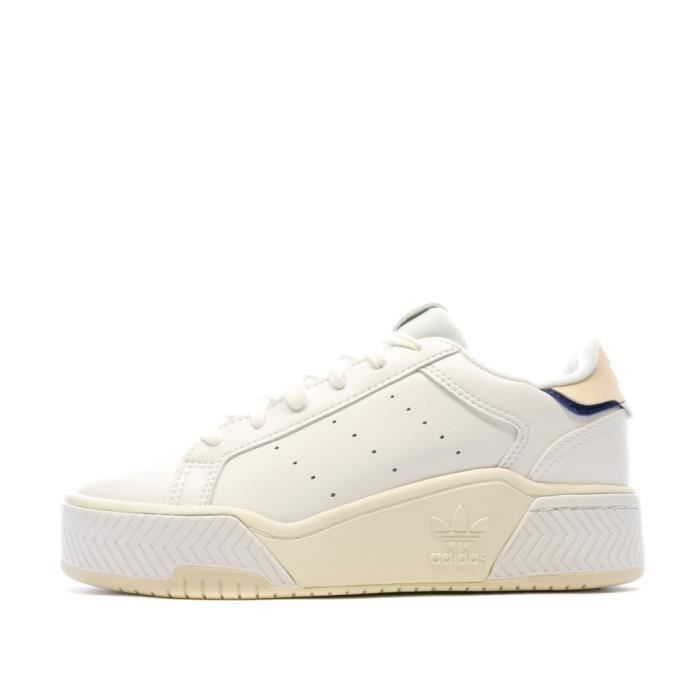 Basket compensée blanche adidas best sale