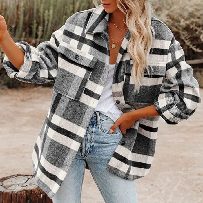 Manteau flanelle femme outlet