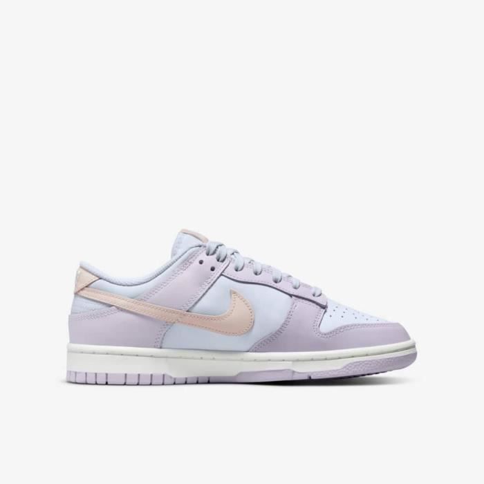 Nike Dunk Low Easter NIKE Femme Gris rose Cuir lisse Empiecements violet clair Swooshes rose pale Grey pink Cdiscount Chaussures