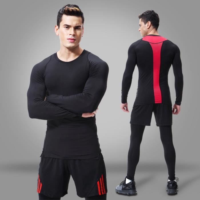 Ensemble de Vêtement Sport Homme - Fitness Running - 5 Pièces - Noir  Compression Noir compression - Cdiscount Sport