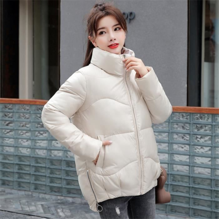 DOUDOUNE Femme 2020 Nouveau Mode coton Loisir Doudoune Beige