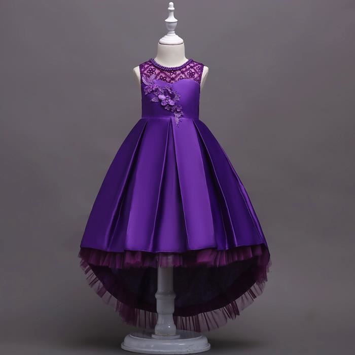 Robe Enfants Big Girls Princesse Robe Florale Decor Sans manches High ...
