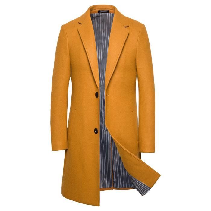 Manteau long kaki hotsell homme