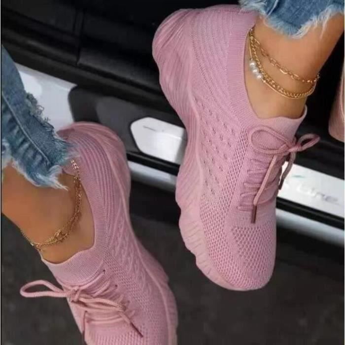 chaussure grise et rose