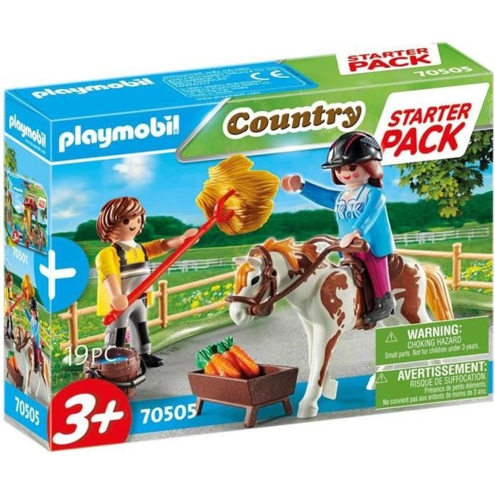 PLAYMOBIL - 70505 - Starter Pack Cavalière et palefrenier - Multicolore - Enfant - Autre