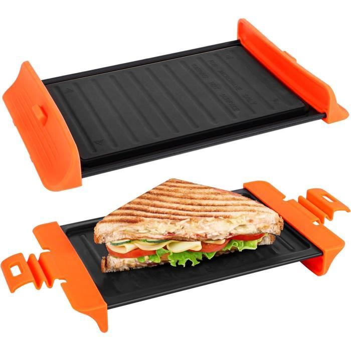 Machine à Croque-monsieur Pour Micro-ondes En Silicone - Préparation Rapide En 3 Min, Sans électricité - Antiadhésif, Facile à Nettoyer - 5