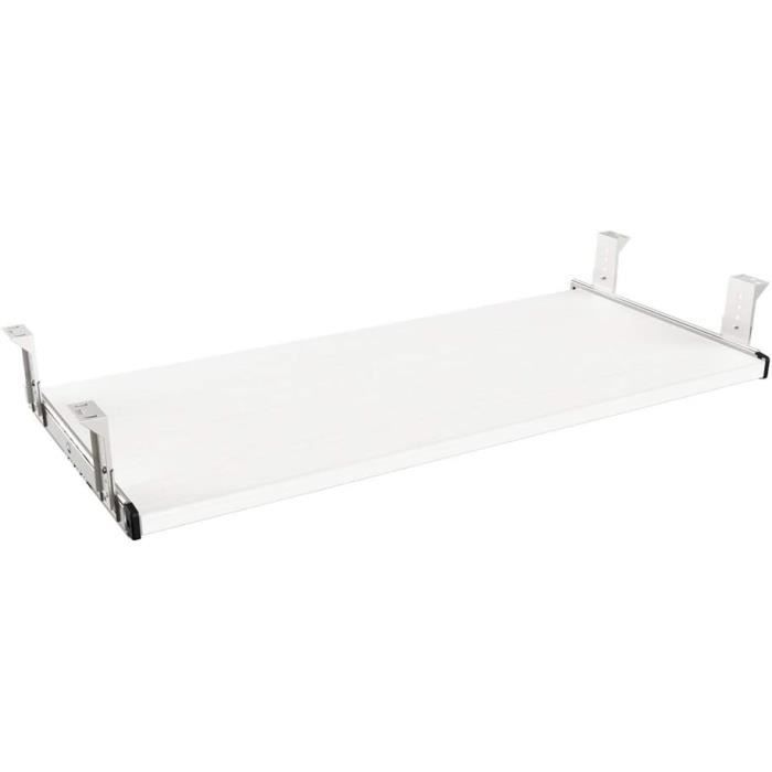Plateau Tiroir Clavier 53 Cm Noir - Hauteur Réglable - Support Sous Bureau En Bois