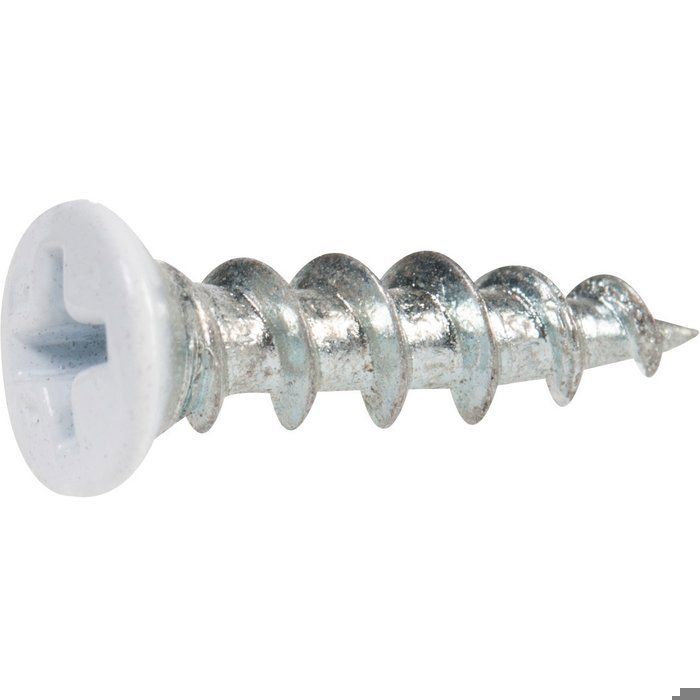 Vis menuiserie PVC - Scell-it - Tête laquée blanche - Acier zingué - 42 x 25 mm - Boîte de 1000