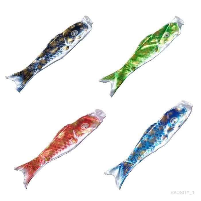 Drapeau de Pêche à la Carpe, 100 x 25 cm Manche à air japonais Décoration Suspendue pour Intérieur et Extérieur