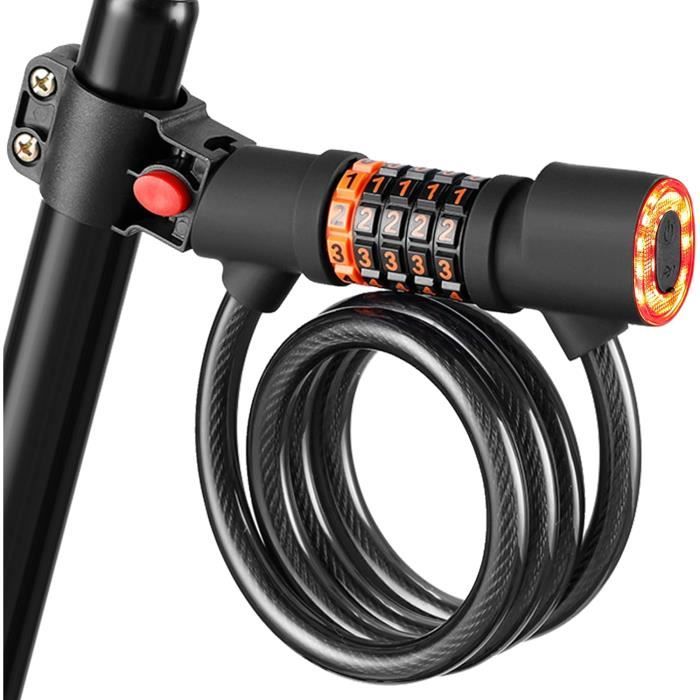 Antivol Vélo Chaîne Acier 5mm - Longueur 121cm, 2 Clés, Pour Vélo, Trottinette, Moto