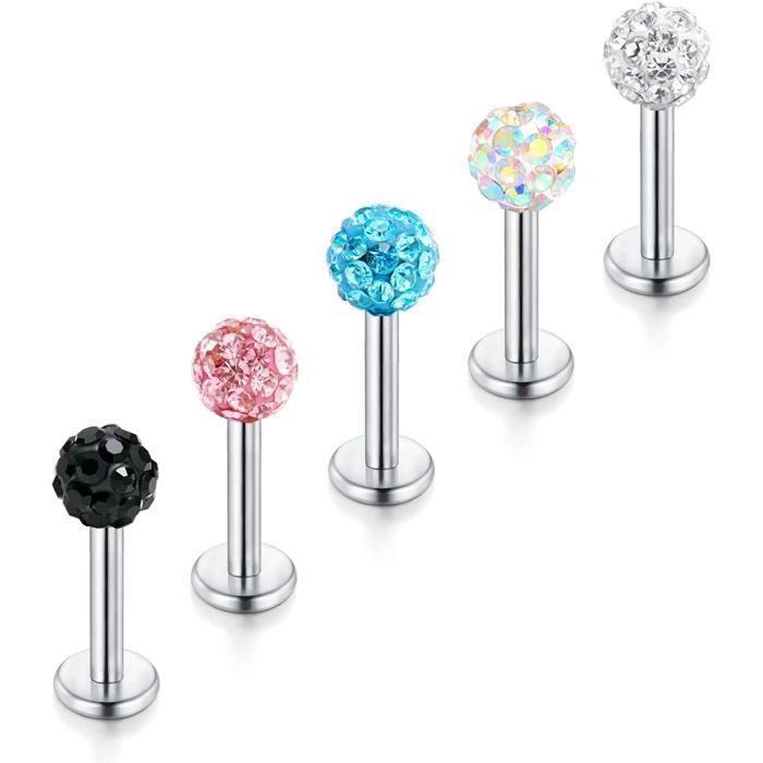 Briana Williams 1.2mm CZ Cristal Boule Minuscule Labret Bague à