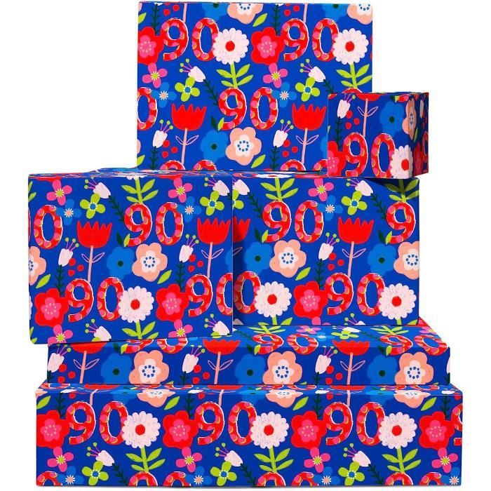 Papier d'emballage et étiquettes - 6 feuilles de papier cadeau bleu Papier d'emballage et étiquettes - 6 feuilles de papier cadeau bleu