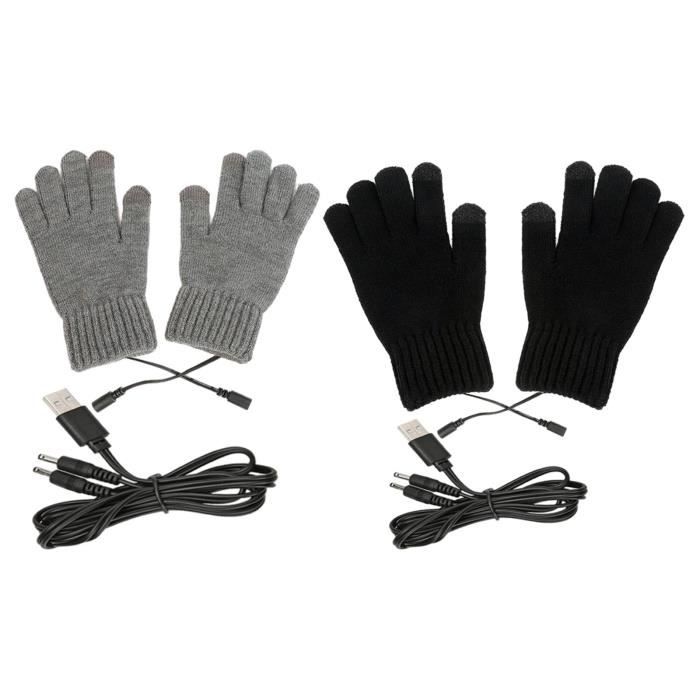 Gants chauffants USB pour homme et femme, gants chauffants électriques  amovibles et lavables, grands gants chauffants entièrement tricotés pour  cadeau